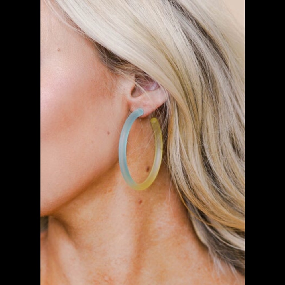 New Rue 27 skinny resin hoop earrings